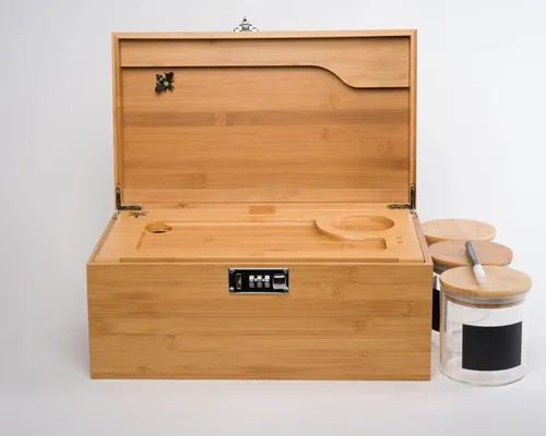Product image of BZZ Box, Natural Bamboo TCG Stash Box w/ Handles