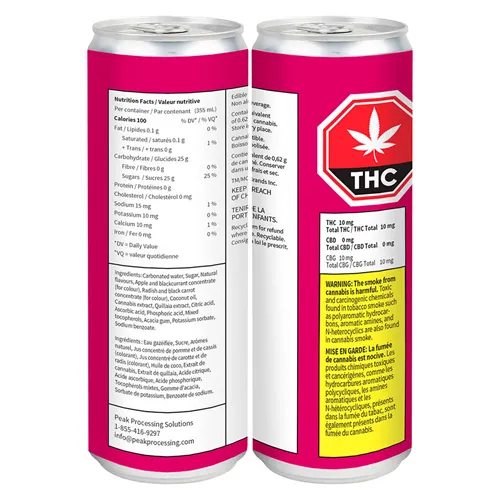 Cranberry Ginger Ale 10 THC + 10 CBG - Sweet Justice - Minor Cannabinoid Drinks