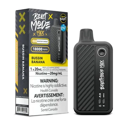 Product image of Bussin' Banana Iced - Flavour Beast Mode Max - Disposable