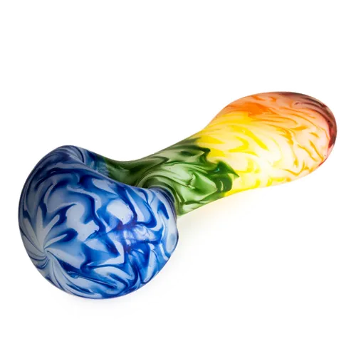 Product image of Red Eye Glass, Frosted Rainbow Spoon Hand Pipe w/ Flat Mouthpiece