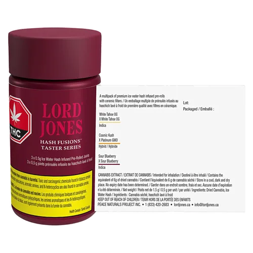 Hash Fusions Taster Series - Lord Jones - Variety Infused Pre-Rolled