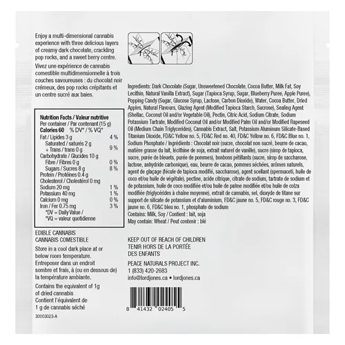 Dazzleberry Pop Chocolate Fusions - Lord Jones - Chocolate