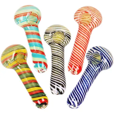 Product image of Swirly Time Glass Spoon Pipe - 3.25"