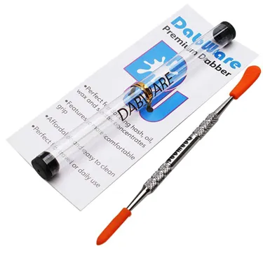 Product image of DabWare, 6.5" Long Silver Dabber with Silicone Tips