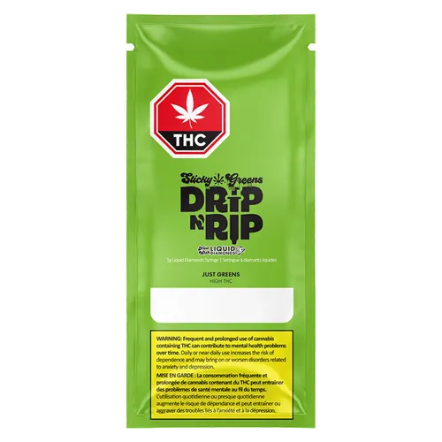 Drip N Rip Just Greens HIGH THC Liquid Diamonds - Sticky Greens - Diamonds / Sauce