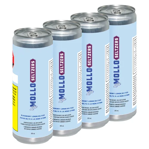 Blackberry Lemon Seltzer - Mollo Lite - THC Drinks