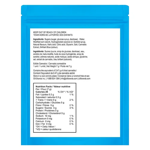 Blue Razz 30:10 CBG/THC - Olli Trippers - Gummies