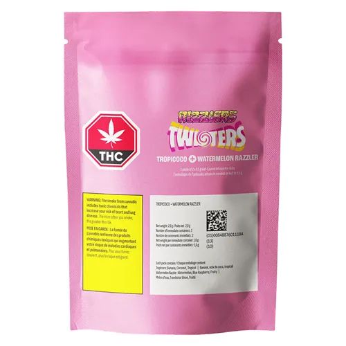 Twisters Watermelon Razzler + Tropicoco Kief Coated - Rizzlers - Variety Infused Pre-Rolled