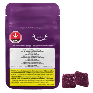 Product image of Real Fruit Boysenberry 2:1:1 CBD:THC:CBN - Wyld - Gummies