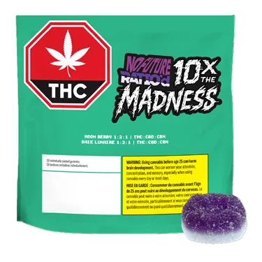 Product image of 10x the Madness: Ratio'd Moon Berry 1:2:1 THC/CBD/CBN - No Future - Gummies