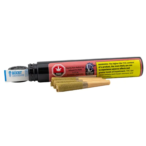 Peachy Pom Bellinii Ice Diamond Infused - Virtue Cannabis - Infused Joints