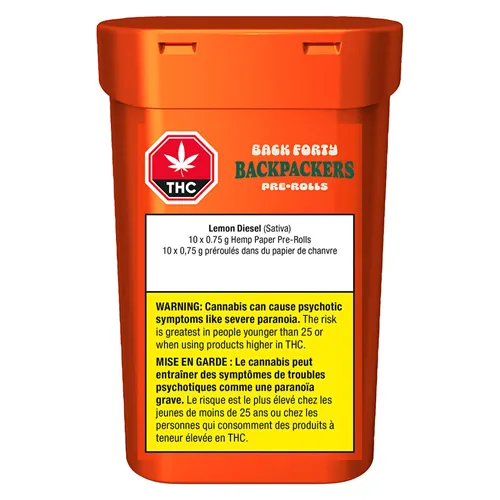 Backpackers Lemon Diesel - Back Forty - Joints