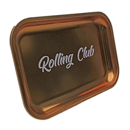 Product image of Rolling Club, Gold Metal Rolling Tray