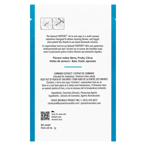 Sour Blue Razz Liquid Diamonds - Spinach - Disposables