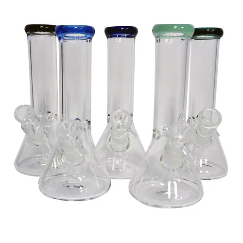 Product image of Glass Water Pipe, 8” Color Crown Ice Catcher 4mm, Various Colors