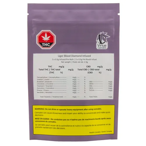 Liger Blood Diamond Infused - Virtue Cannabis - Infused Joints
