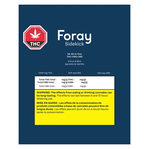 Sidekick All-In-One THC:CBG:CBD - Foray - Disposables
