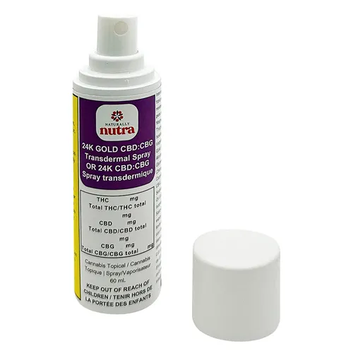 24K GOLD CBD:CBG MAG + Hyaluronic Acid Transdermal Spray - Naturally Nutra - Infused Body