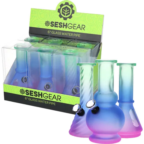 Product image of SeshGear, 6" Neon Ombre Glass Mini Water Pipe