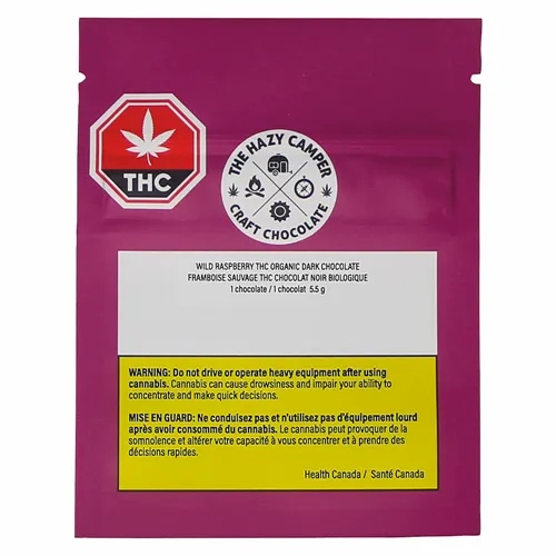 Wild Raspberry THC Organic Dark Chocolate - The Hazy Camper - Chocolate