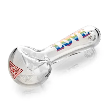 Product image of Red Eye Glass, Rainbow Love Spoon Hand Pipe