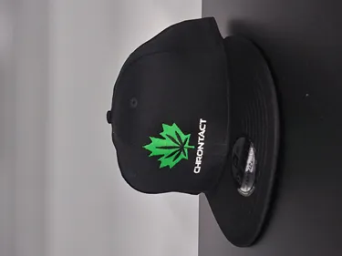 Product image of Chrontact, Flat Bill SnapBack, Black w/ Green Logo