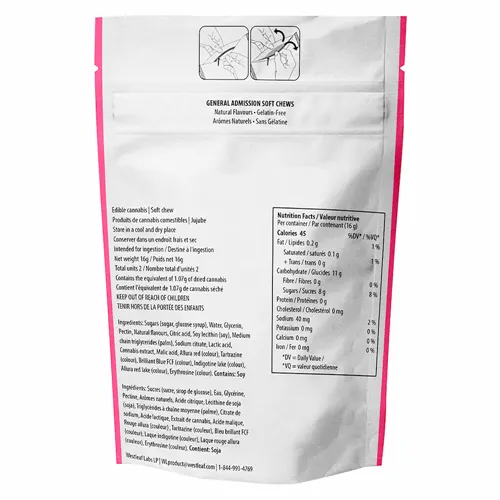 Pomegranate Dragonfruit THC:CBN Soft Chew - General Admission - Gummies