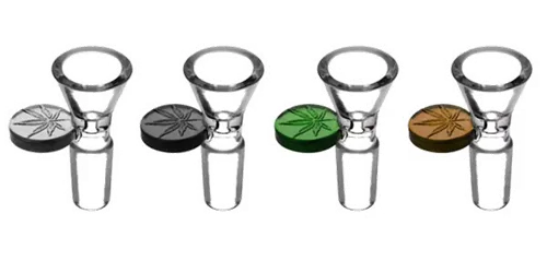 Product image of 14mm Bowl Herb Slide w/ Embossed Leaf Tab