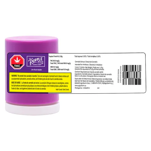 Tropical Twist XL Live Resin Badder - Purple Hills - Resin