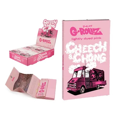 Product image of G-Rollz x Cheech & Chong, Tour The Bus Pink Rolling Papers w/ Tips