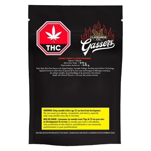 Gassers Lemon Cherry G Liquid Diamonds AIO - Claybourne - Disposables