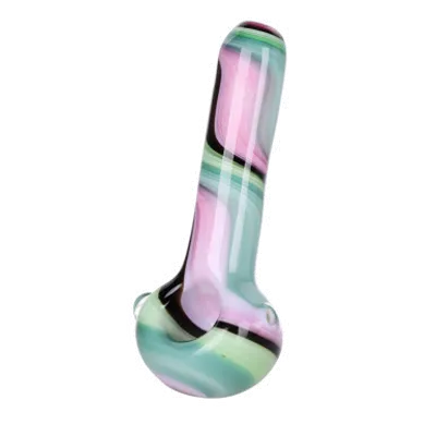 Product image of Heady Ribbons Glass Spoon Pipe w/ Marble