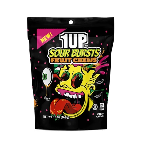 Product image of 1UP, Sour Burst Fruit Chews, Tongue Red
