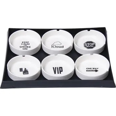 Product image of Fujima, Round Ceramic "Motto" Design Ashtray