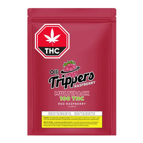 100 THC Red Raspberry Multipack - Trippers - Gummies