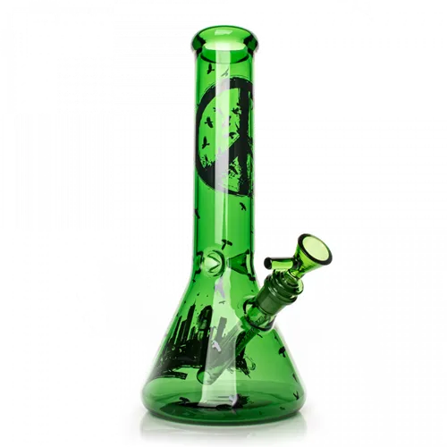 Product image of Red Eye Glass, 12" Tall Crow Beaker Base Water Pipe