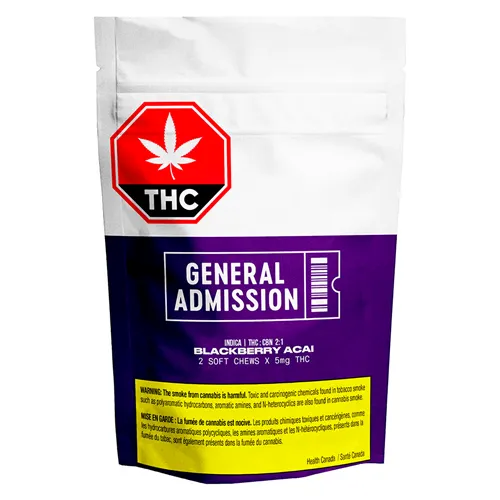 Blackberry Acai 2:1 THC:CBN Soft Chews - General Admission - Gummies