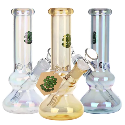 Product image of SeshGear, 8" Double Bubble Electroplated Glass Water Pipe