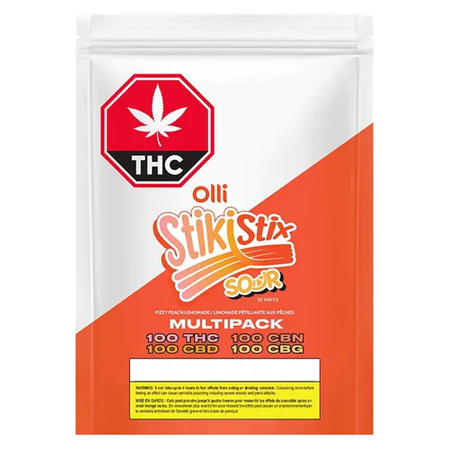 1:1:1:1 Sour Fizzy Peach Lemonade CBG/CBN/THC/CBD - Olli Stikistix - Gummies