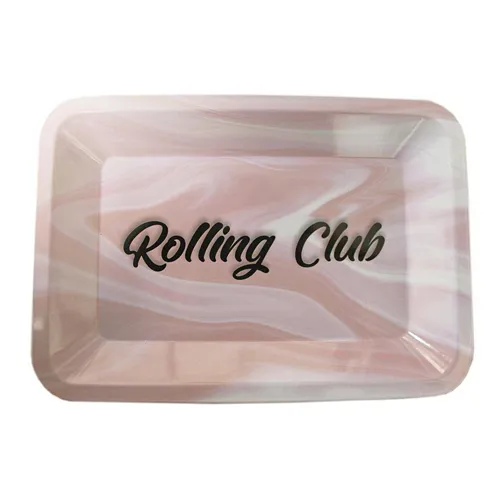 Product image of Rolling Club, Pink Metal Rolling Tray