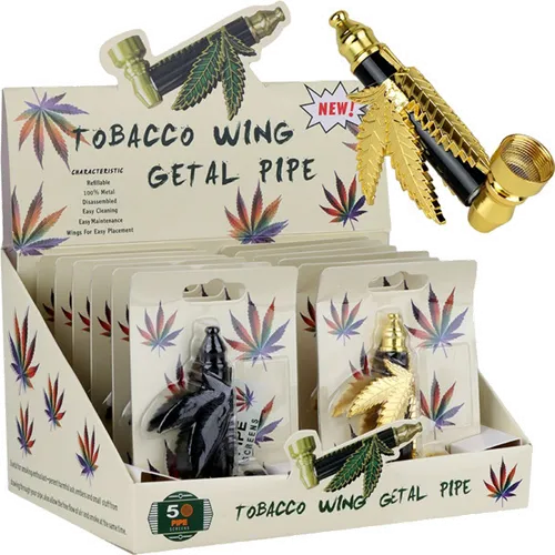 3.5" Metal Hemp Leaf Hand Pipe