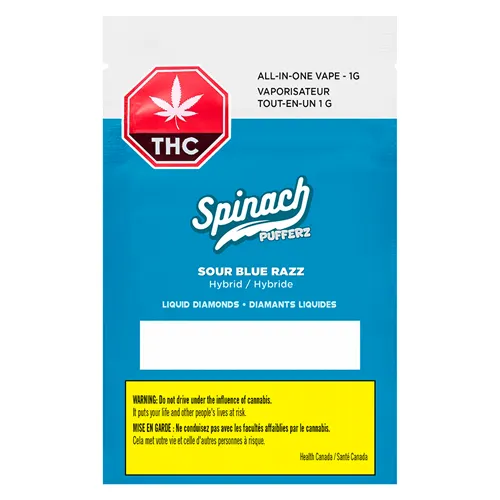 Sour Blue Razz Liquid Diamonds - Spinach - Disposables