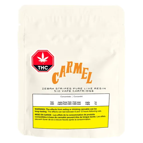 Zebra Stripes Pure Live Resin - Carmel - 510 Cartridges
