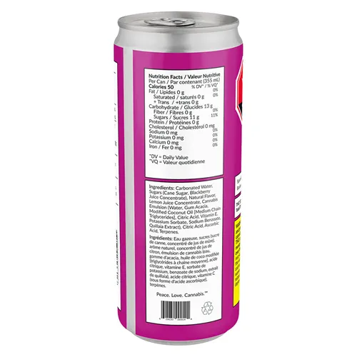 Blackberry Lemon Lime - CQ Sparkling - THC Drinks