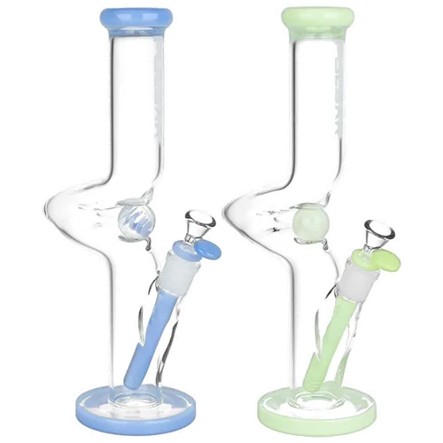 Product image of Pulsar, 12" Kinked Marble Straight Tube Glass Water Pipe