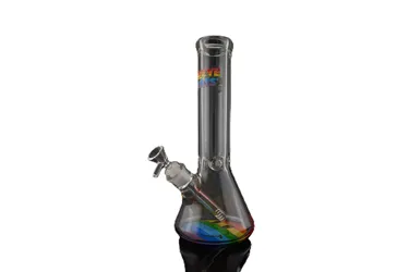 Product image of Red Eye Glass, 12" Happy Pride Beaker Base Water Pipe