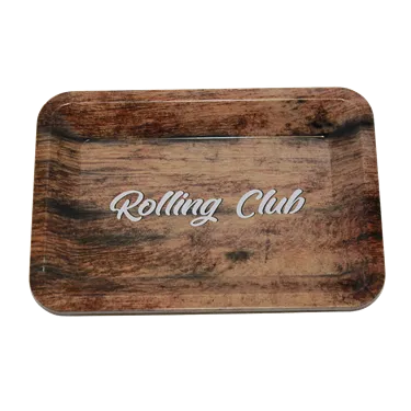 Product image of Rolling Club, Woodgrain Metal Rolling Tray