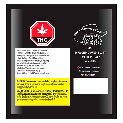 60+ Diamond Dipped Blunt Variety Pack - Wild West - Variety Infused Pre-Rolled