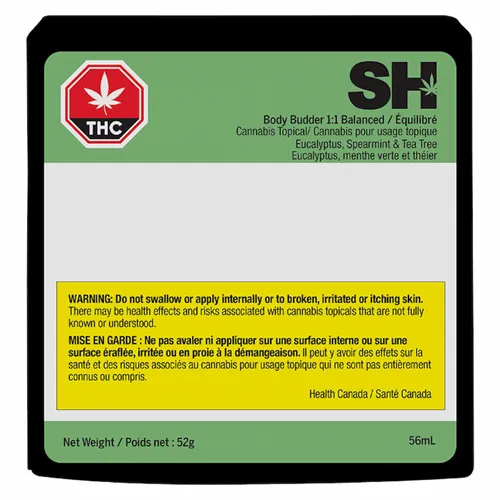 Body Budder 1:1 Balanced Eucalyptus Spearmint & Tea Tree - Spring Hill Cannabis Company - Topical