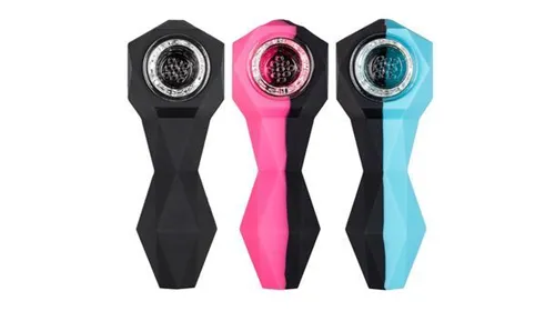 Product image of Rebound 4" Silicone Hand Pipe w/ Glass Bowl